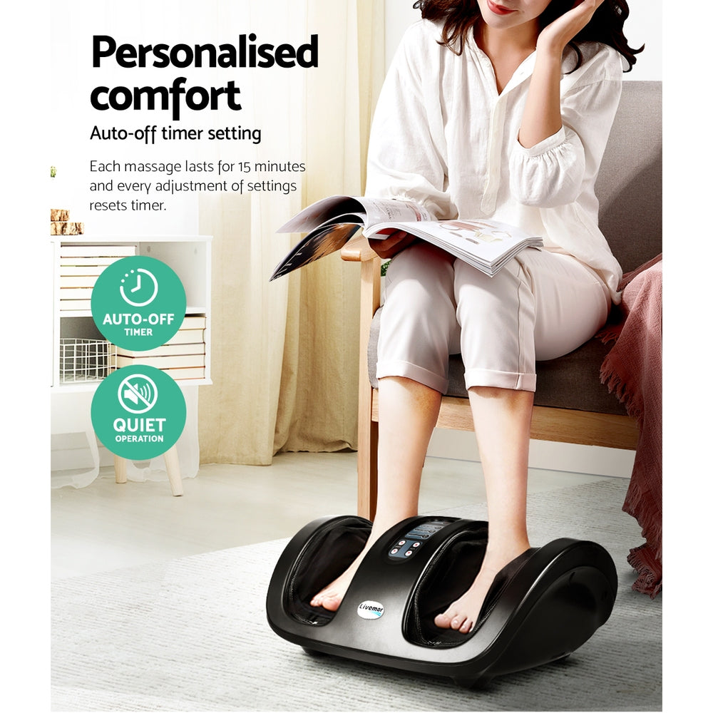 Foot Massager Shiatsu Massagers Electric Roller Kneading Leg Black By Livemor