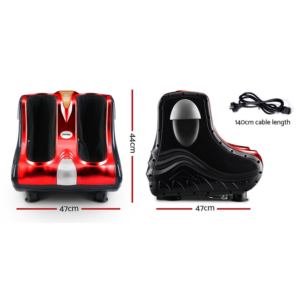 Foot Massager Massagers Shiatsu Electric Roller Ankle Calf Leg Kneading Red By Livemor