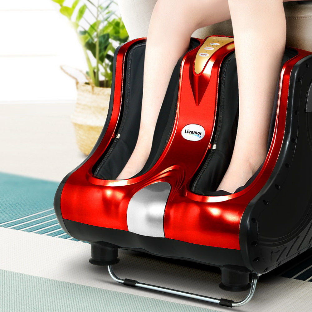 Foot Massager Massagers Shiatsu Electric Roller Ankle Calf Leg Kneading Red By Livemor