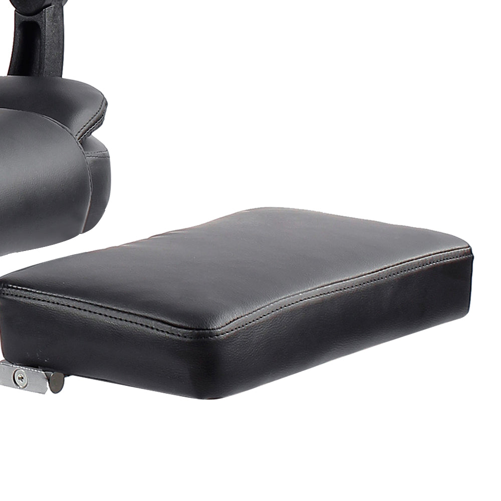 8 Point Massage Office Chair PU Leather Footrest Black By Artiss