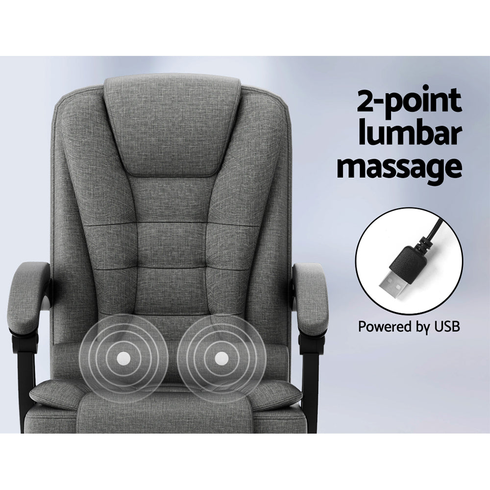 2 Point Massage Office Chair Fabric Black By Artiss