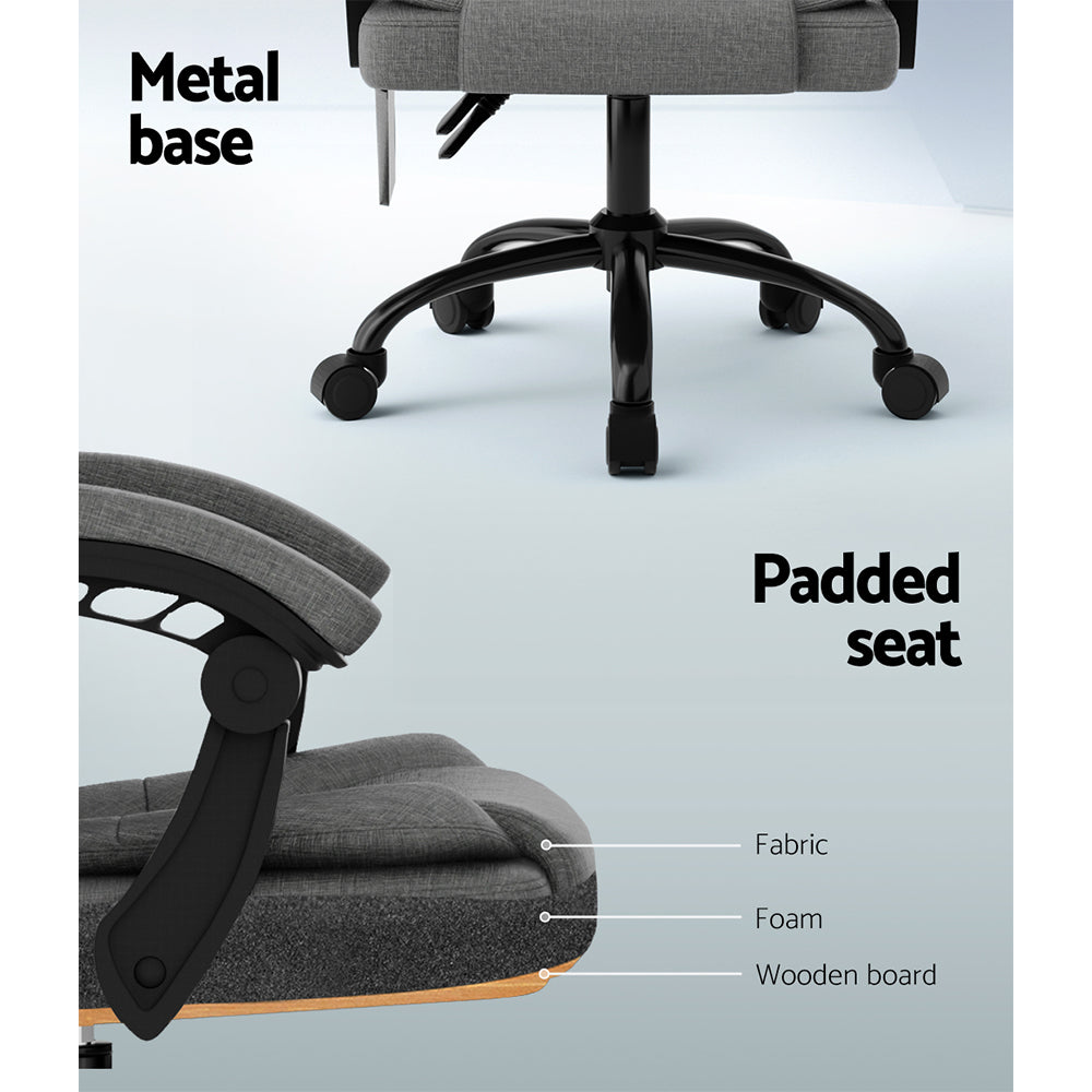 2 Point Massage Office Chair Fabric Black By Artiss