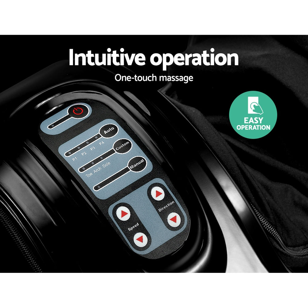 Foot Massager Shiatsu Massagers Electric Remote Roller Kneading Black By Livemor