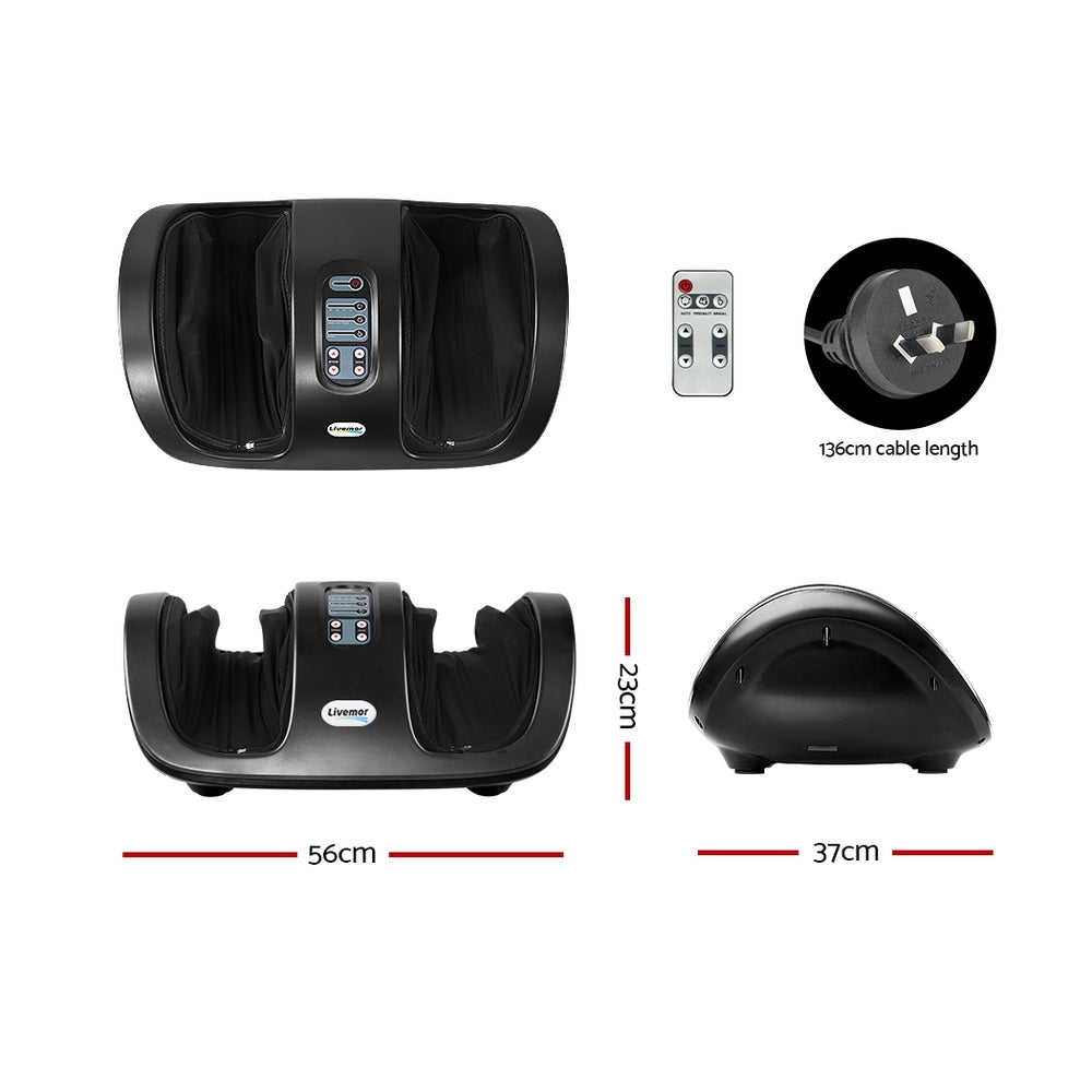Foot Massager Shiatsu Massagers Electric Roller Kneading Leg Black By Livemor