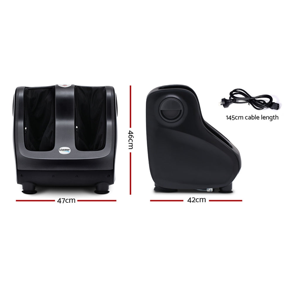 Foot Massager Shiatsu Massagers Electric Roller Calf Leg Kneading Black By Livemor