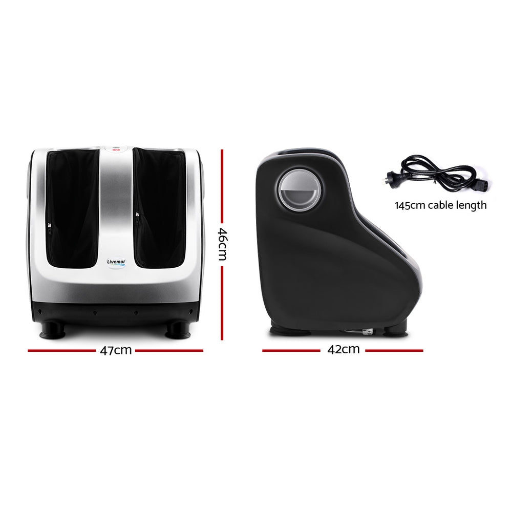 Foot Massager Shiatsu Massagers Electric Roller Calf Leg Kneading Silver By Livemor