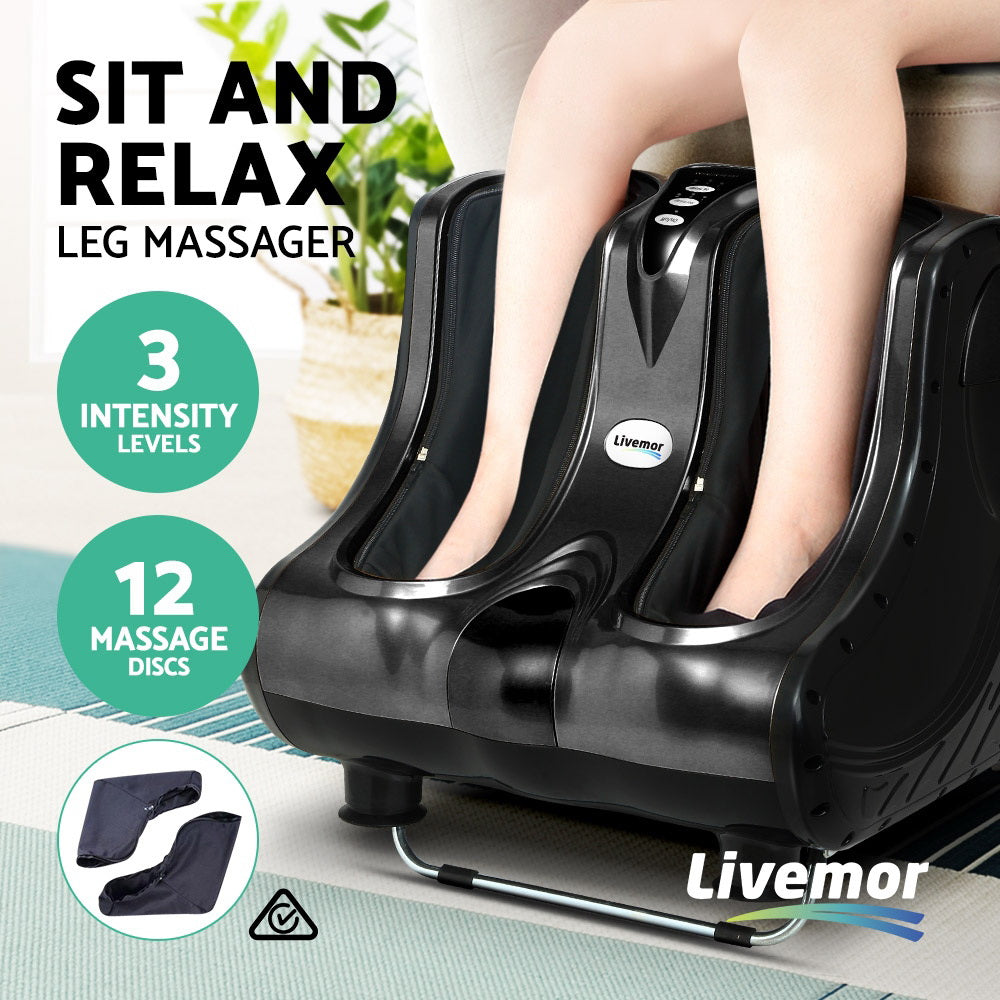 Foot Massager Massagers Shiatsu Electric Roller Ankle Calf Leg Kneading Black By Livemor
