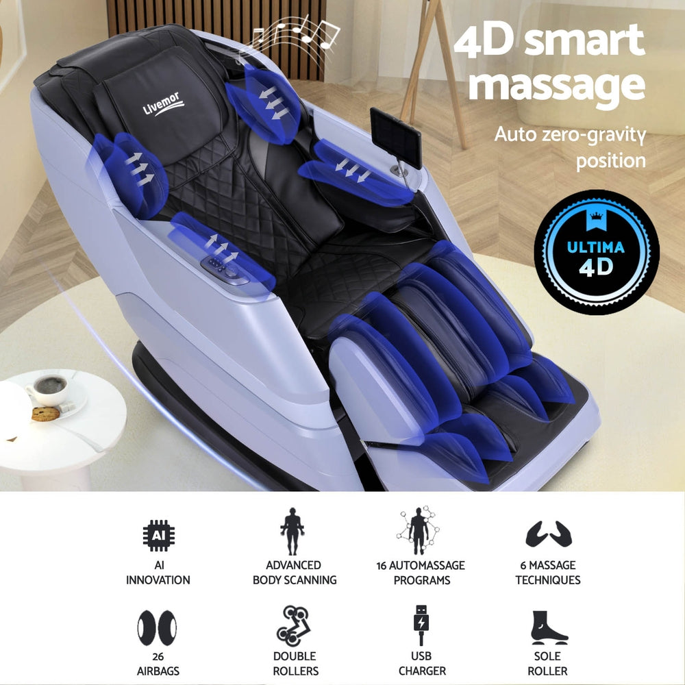 4D Massage Chair Electric Recliner Home Massager Miraj By Livemor