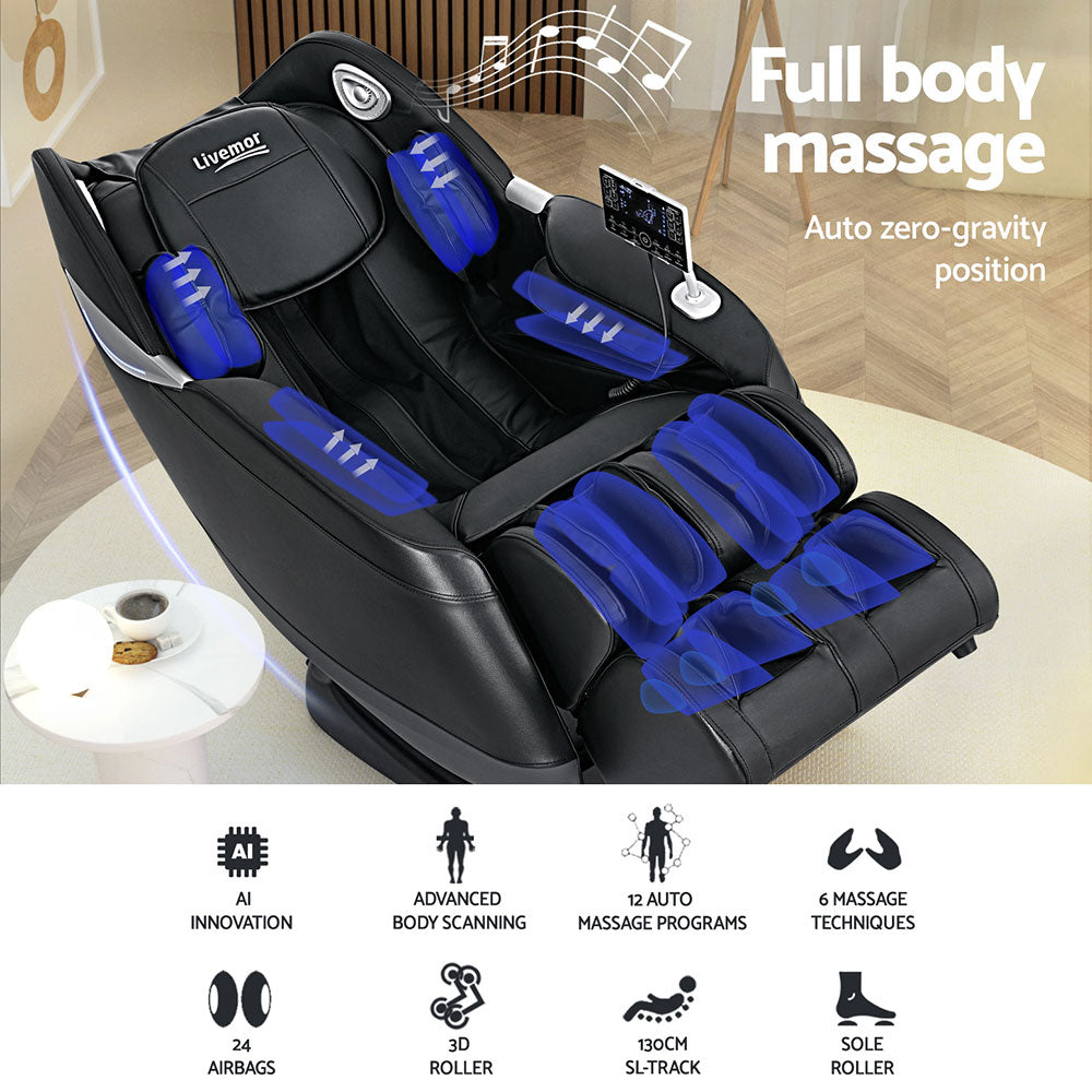 Massage Chair Electric Recliner Home 3D Massager Flynn By Livemor