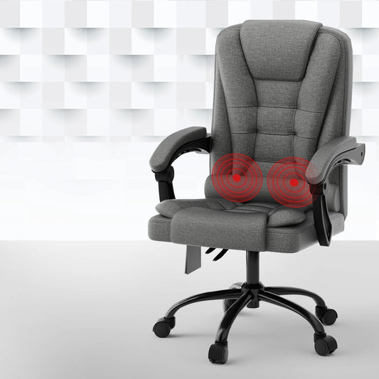 2 Point Massage Office Chair Fabric Black By Artiss