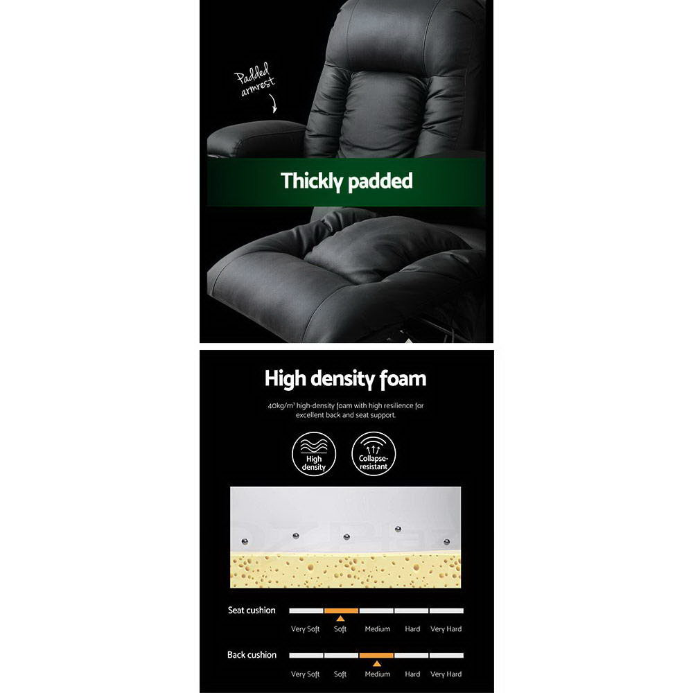 Recliner Chair Electric Heated Massage Chairs Faux Leather Cabin By Artiss